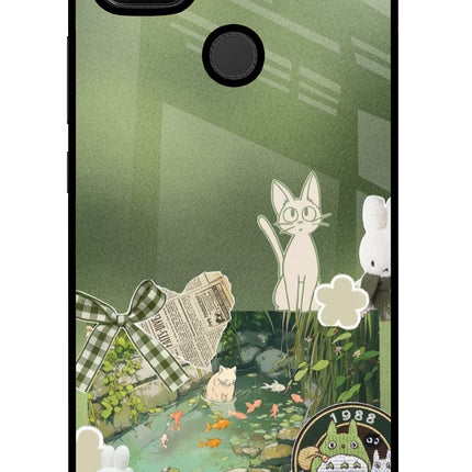 Aesthetic anime Redmi 9 Glass Case