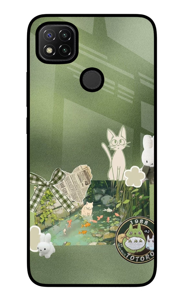 Aesthetic anime Redmi 9 Glass Case