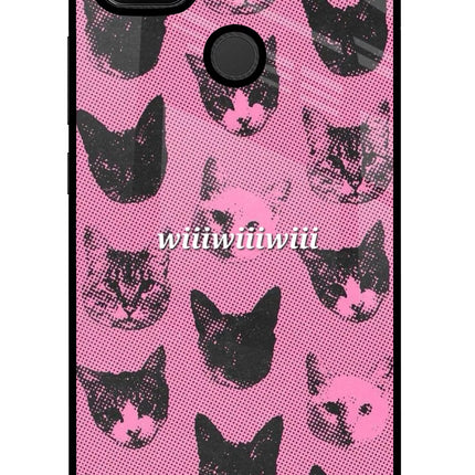 Pink Cats Redmi 9 Glass Case