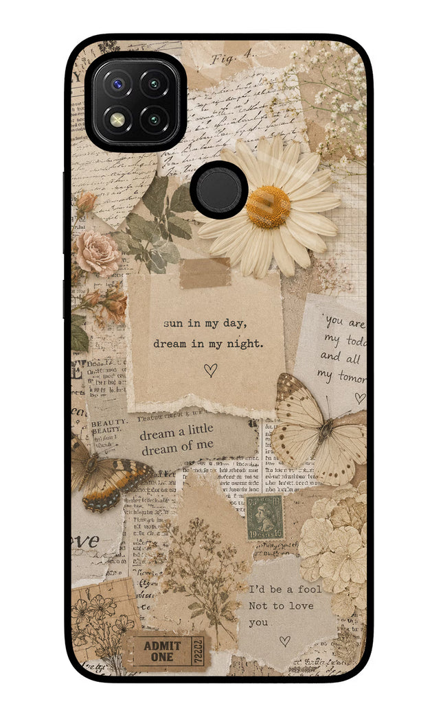 Vintage case Redmi 9 Glass Case