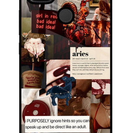 Zodiac Aries Redmi 9 Glass Case