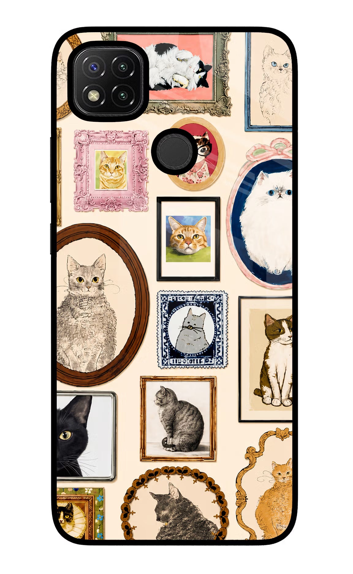 Mirror Cats Redmi 9 Glass Case