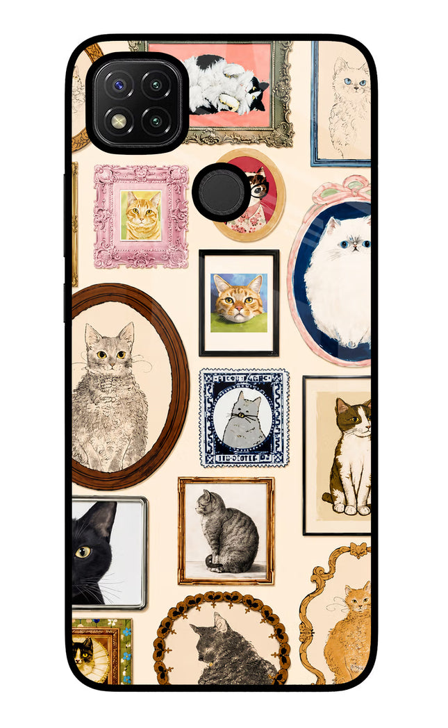 Mirror Cats Redmi 9 Glass Case