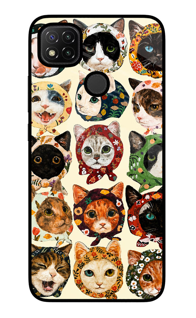 Cool Cat Redmi 9 Glass Case