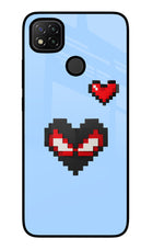 Peter Heart Redmi 9 Glass Case
