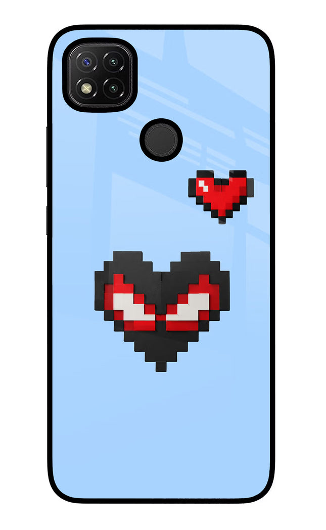 Peter Heart Redmi 9 Glass Case