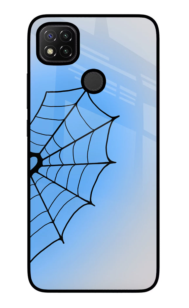 Blue Web Redmi 9 Glass Case