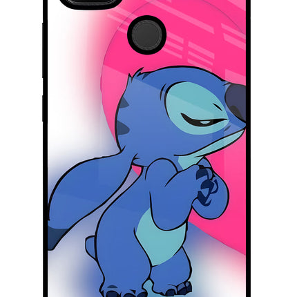 Stitch Hug Redmi 9 Glass Case