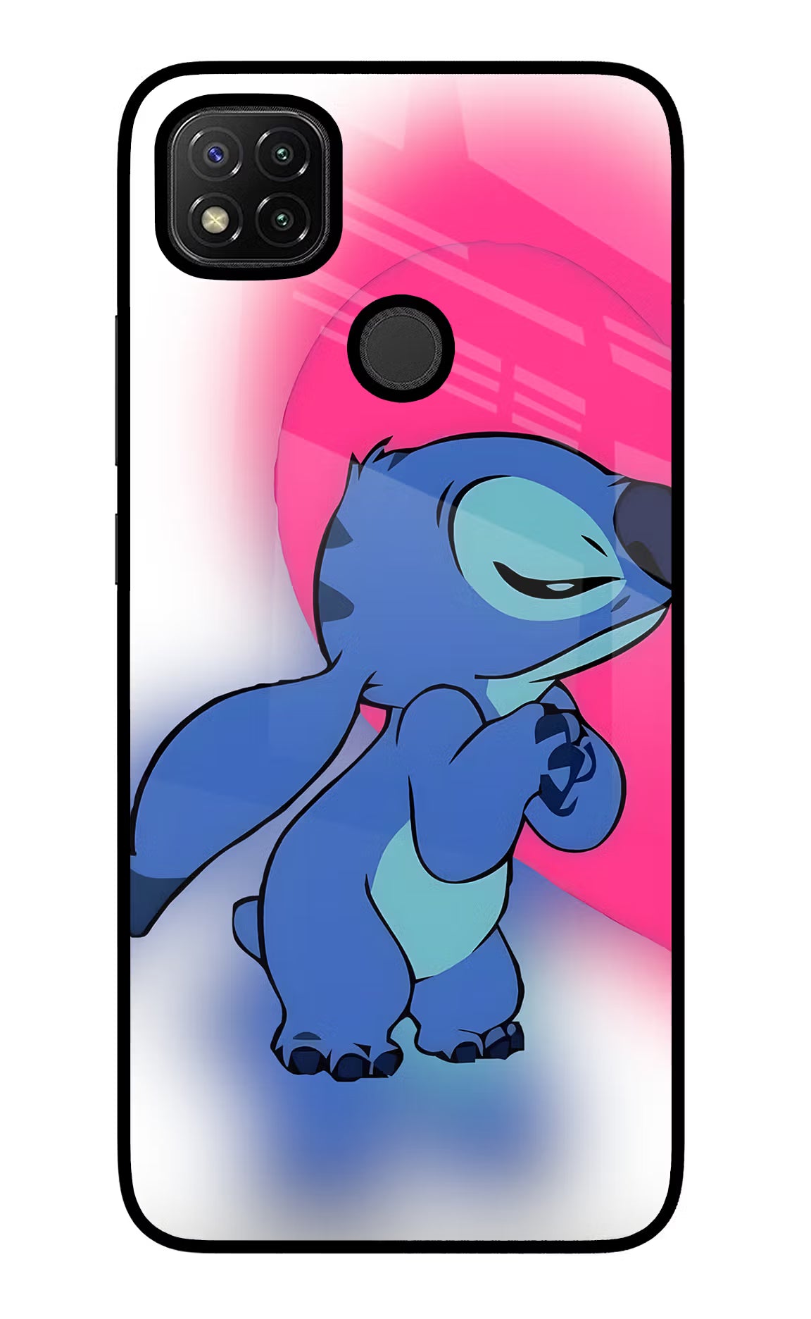 Stitch Hug Redmi 9 Glass Case