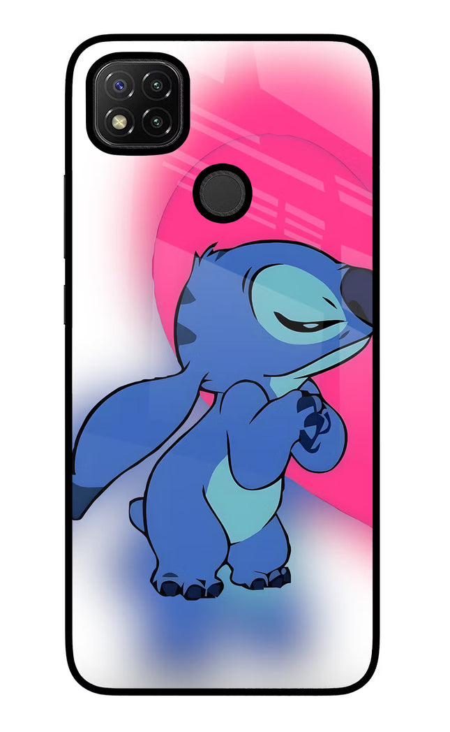 Stitch Hug Redmi 9 Glass Case
