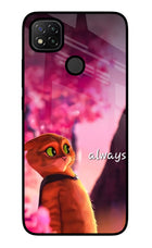 Always Cat Redmi 9 Glass Case