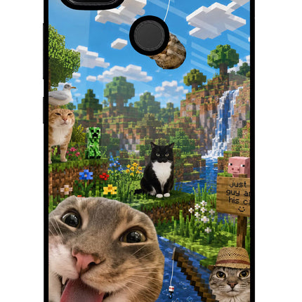 Minecraft Cat Chaos Redmi 9 Glass Case