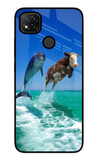 Dolphin vs Cow Redmi 9 Glass Case