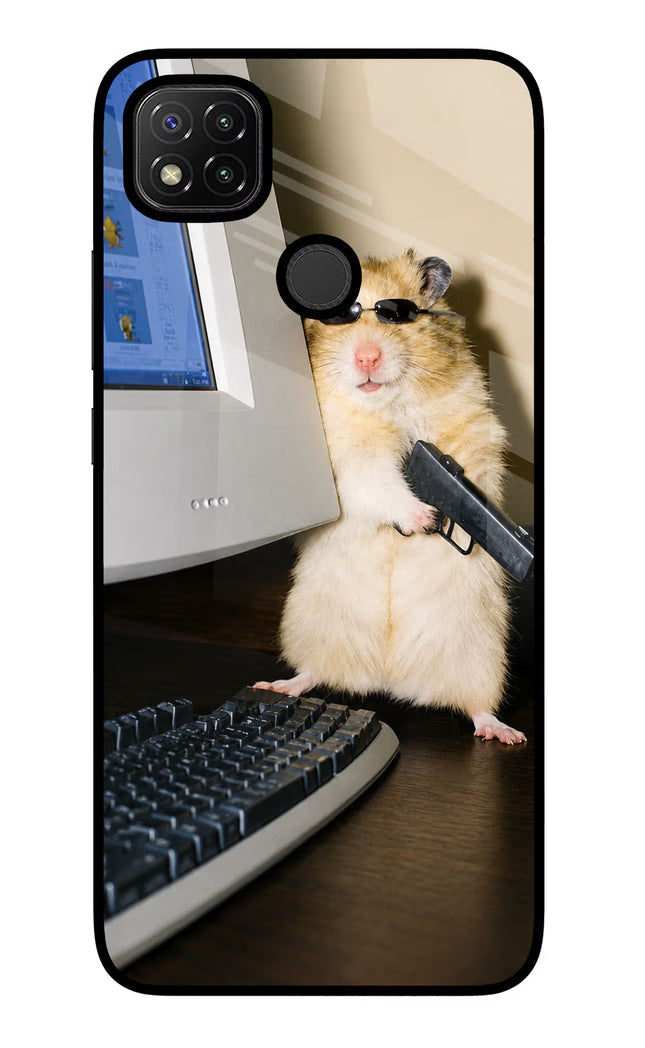 Hacker Hamster Redmi 9 Glass Case