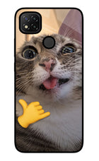 Silly Cat Call Redmi 9 Glass Case