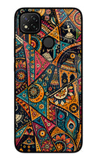Folk Print Redmi 9 Glass Case
