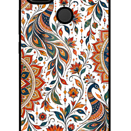 White Mayura Redmi 9 Glass Case