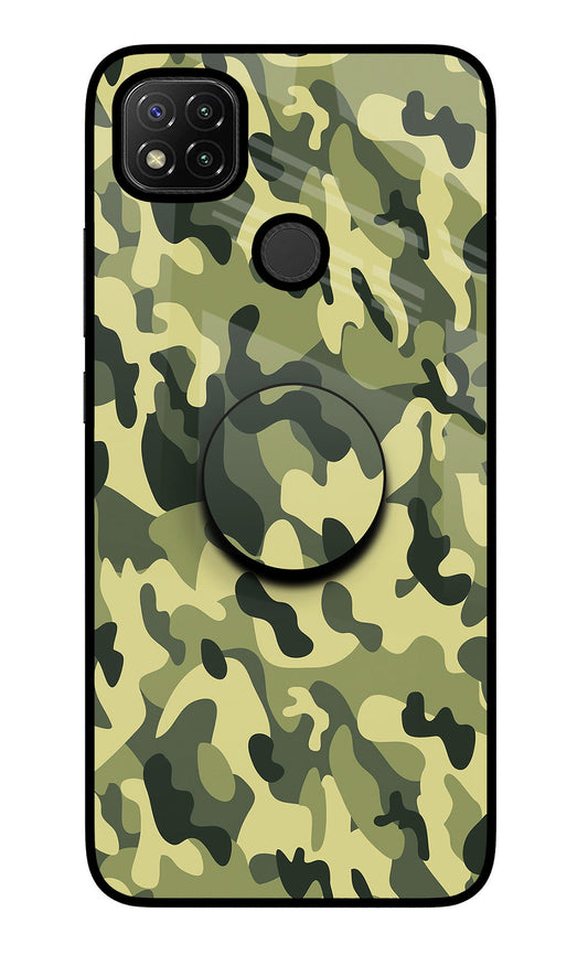 Camouflage Redmi 9 Glass Case