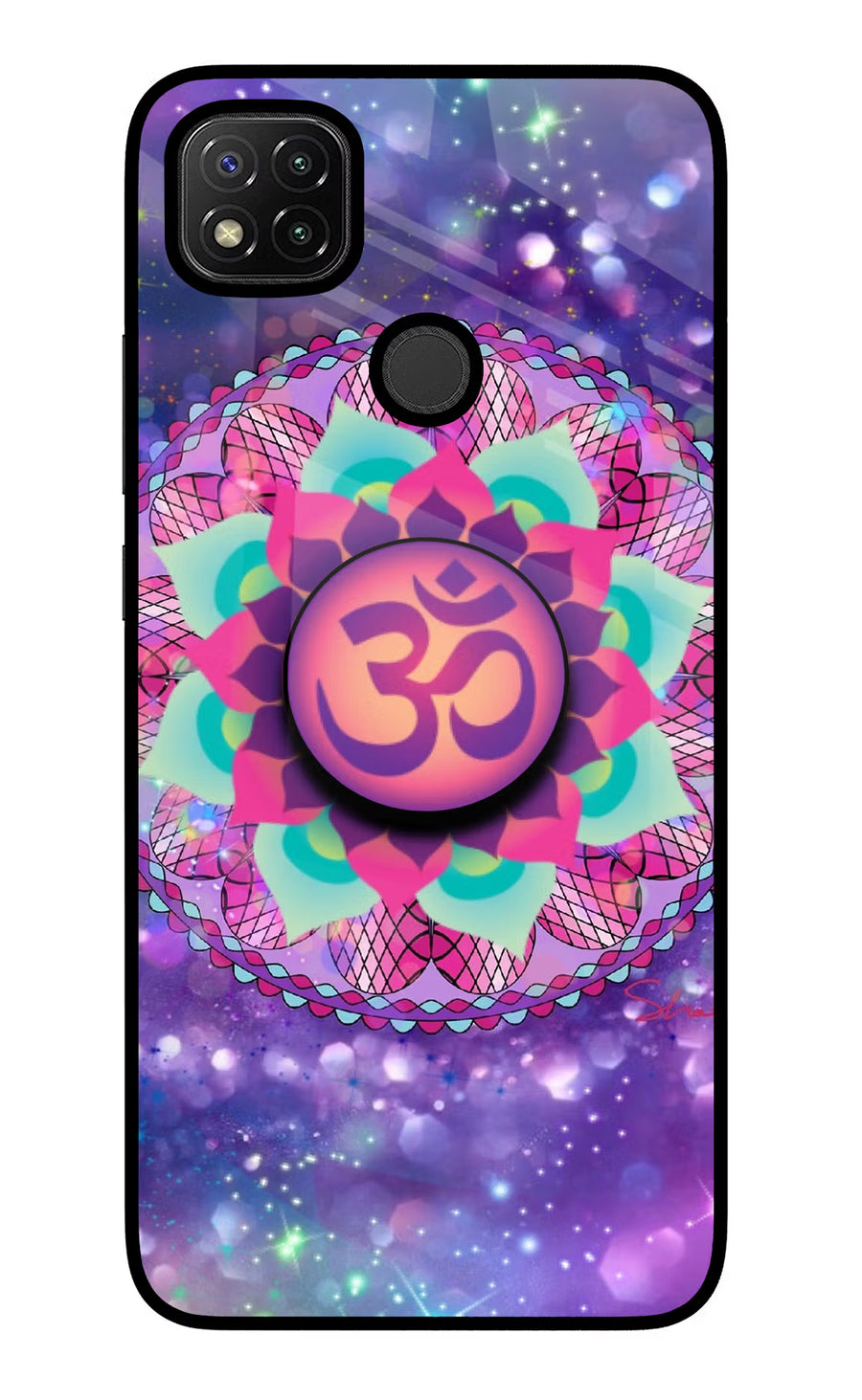Om Purple Redmi 9 Pop Case, Glass case