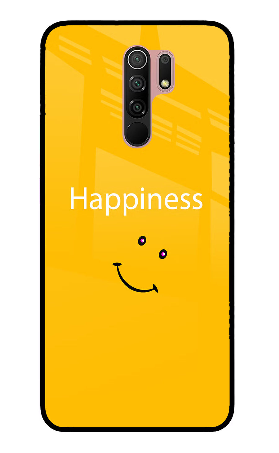 Happiness With Smiley Redmi 9 Prime/Poco M2/M2 reloaded Back Cover, Glass case