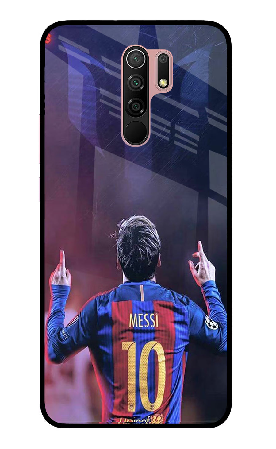 Messi Redmi 9 Prime/Poco M2/M2 reloaded Back Cover, Glass case