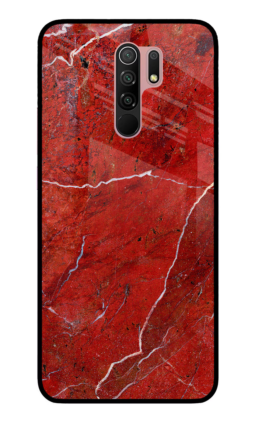 Red Marble Design Redmi 9 Prime/Poco M2/M2 reloaded Back Cover, Glass case