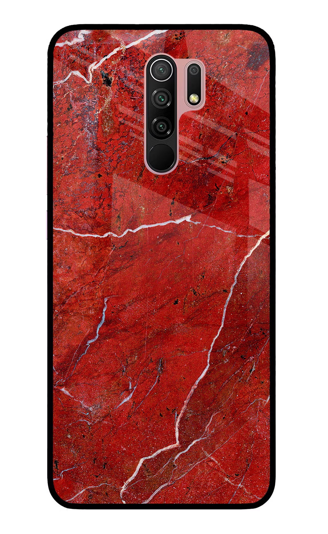 Red Marble Design Redmi 9 Prime/Poco M2/M2 reloaded Glass Case
