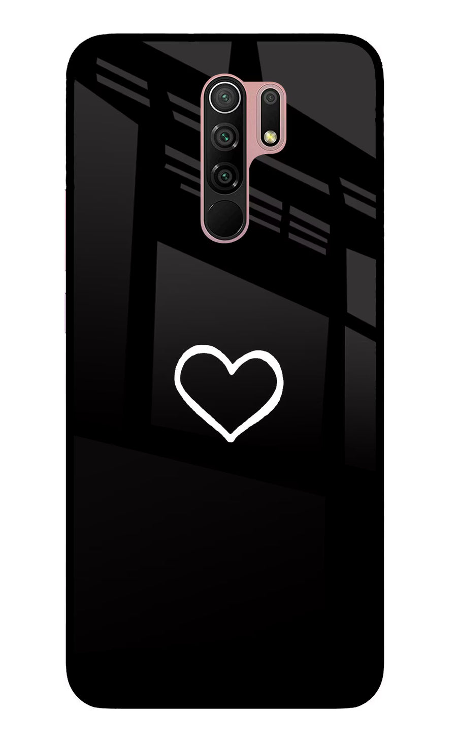 Heart Redmi 9 Prime/Poco M2/M2 reloaded Back Cover, Glass case