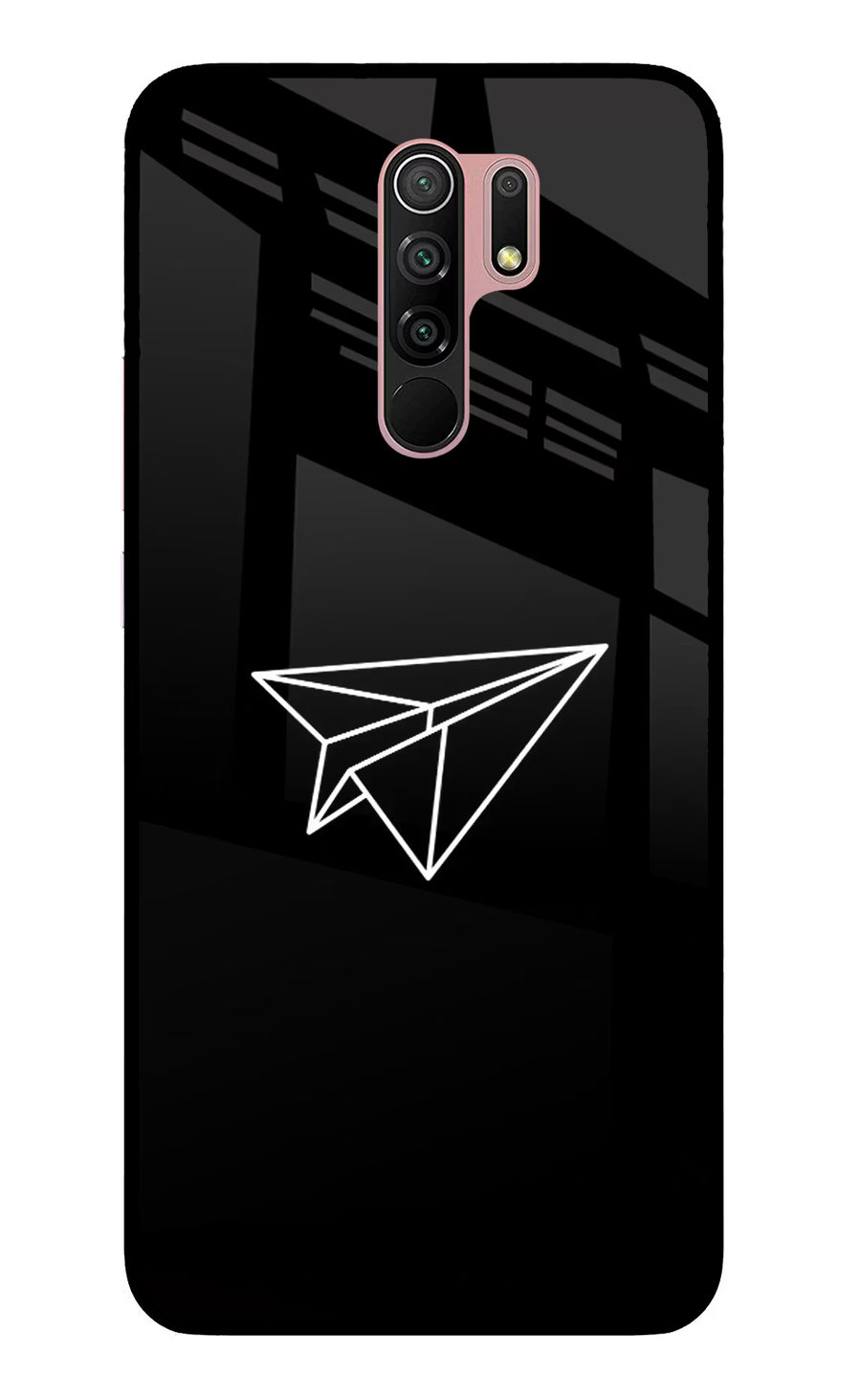 Paper Plane White Redmi 9 Prime/Poco M2/M2 reloaded Back Cover, Glass case