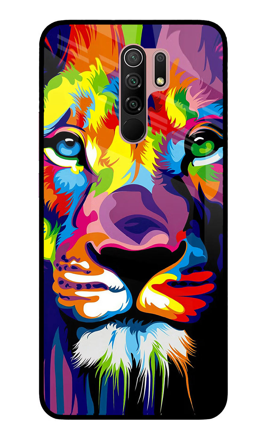 Lion Redmi 9 Prime/Poco M2/M2 reloaded Back Cover, Glass case