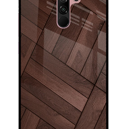 Wooden Texture Design Redmi 9 Prime/Poco M2/M2 reloaded Glass Case Back Cover by Casekaro