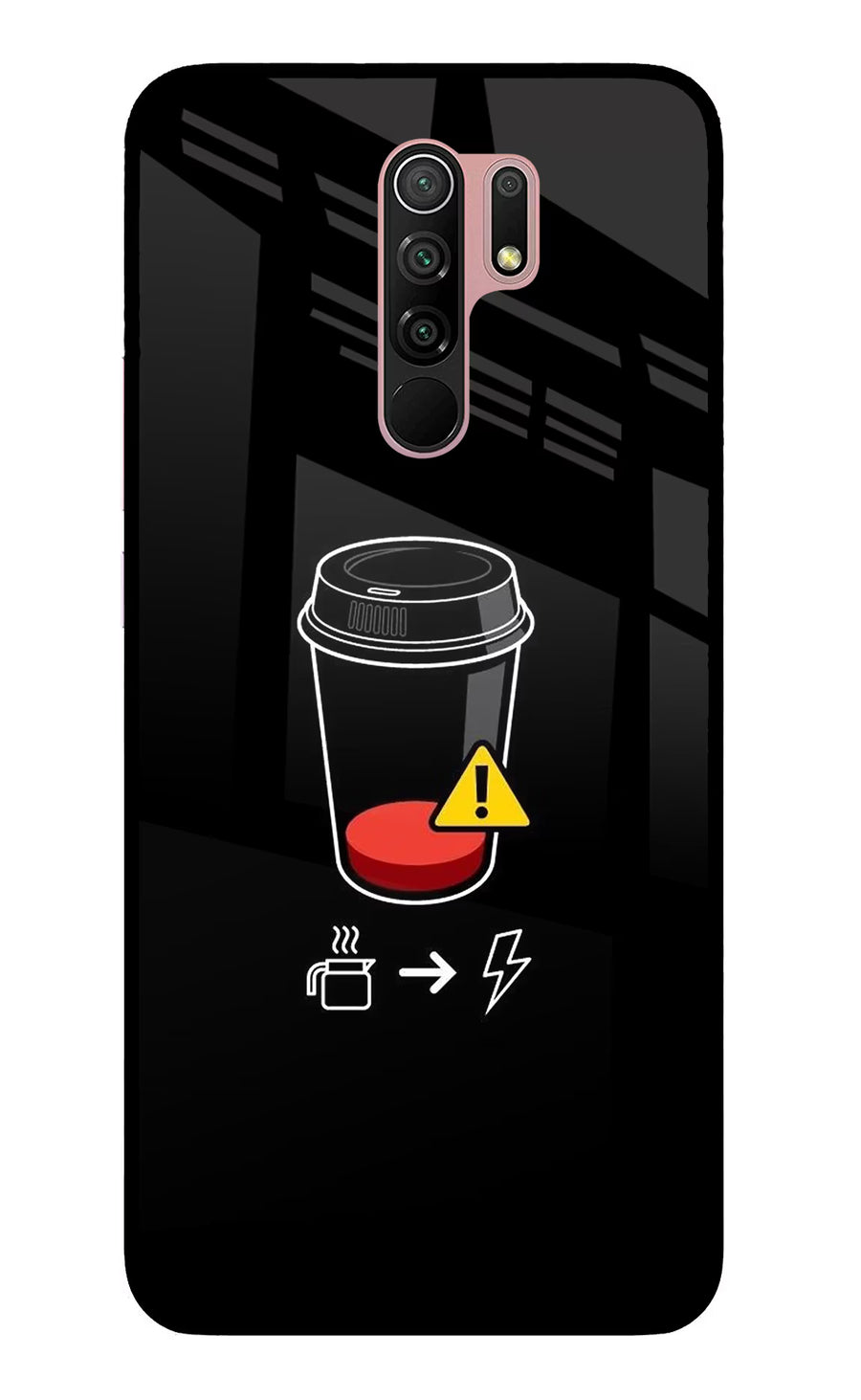 Coffee Redmi 9 Prime/Poco M2/M2 reloaded Back Cover, Glass case