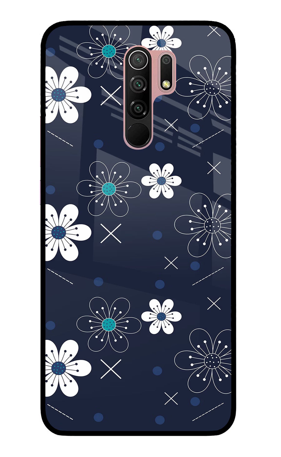 Flowers Redmi 9 Prime/Poco M2/M2 reloaded Back Cover, Glass case
