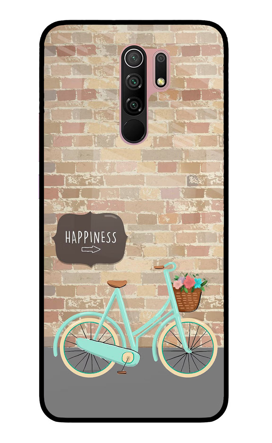 Happiness Artwork Redmi 9 Prime/Poco M2/M2 reloaded Back Cover, Glass case