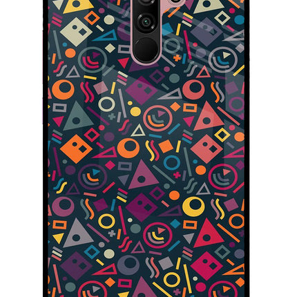 Geometric Abstract Redmi 9 Prime/Poco M2/M2 reloaded Glass Case Back Cover by Casekaro