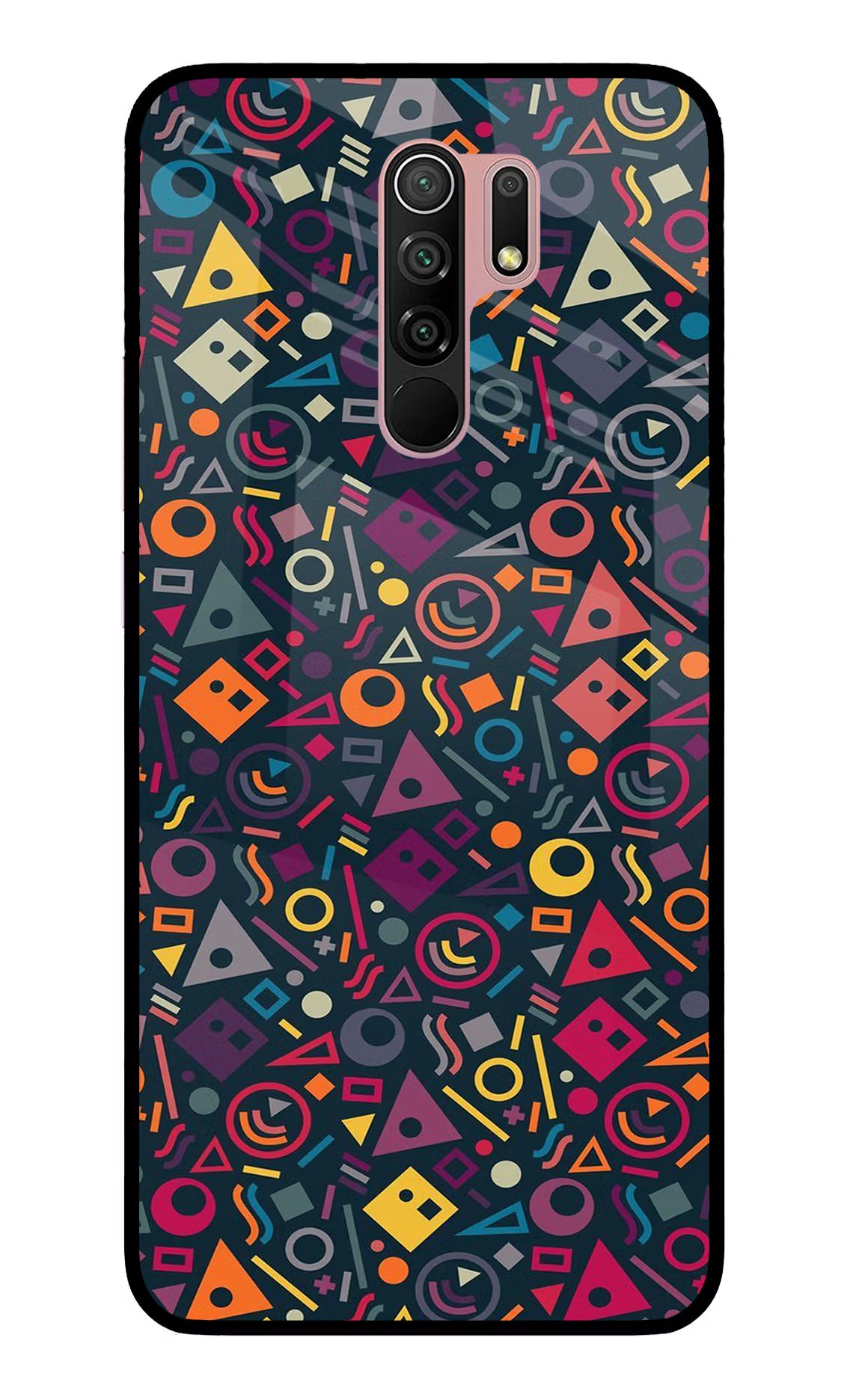 Geometric Abstract Redmi 9 Prime/Poco M2/M2 reloaded Glass Case Back Cover by Casekaro
