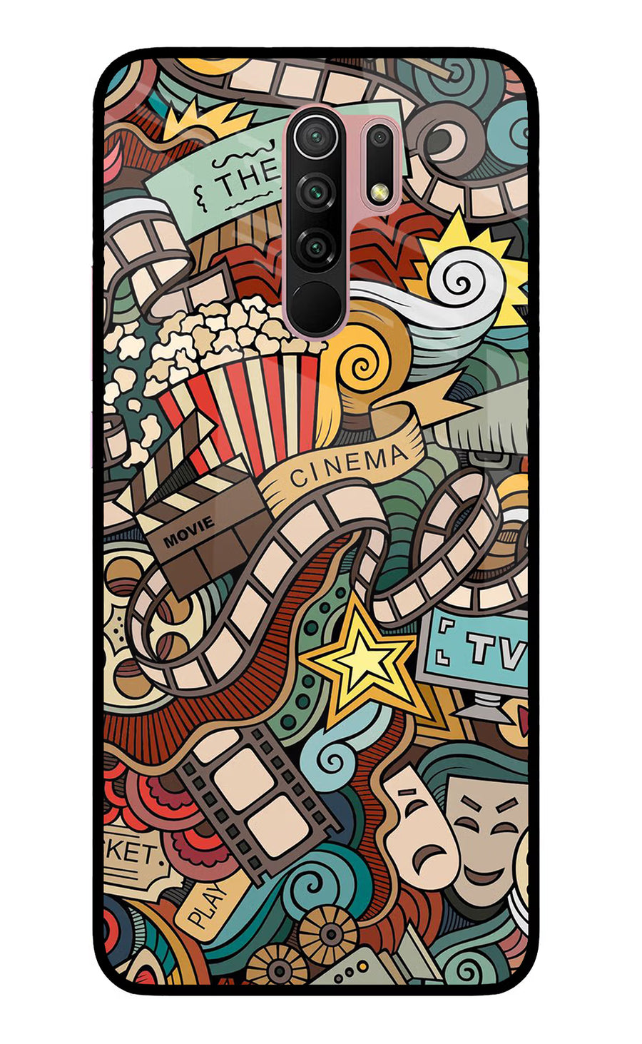 Cinema Abstract Redmi 9 Prime/Poco M2/M2 reloaded Back Cover, Glass case
