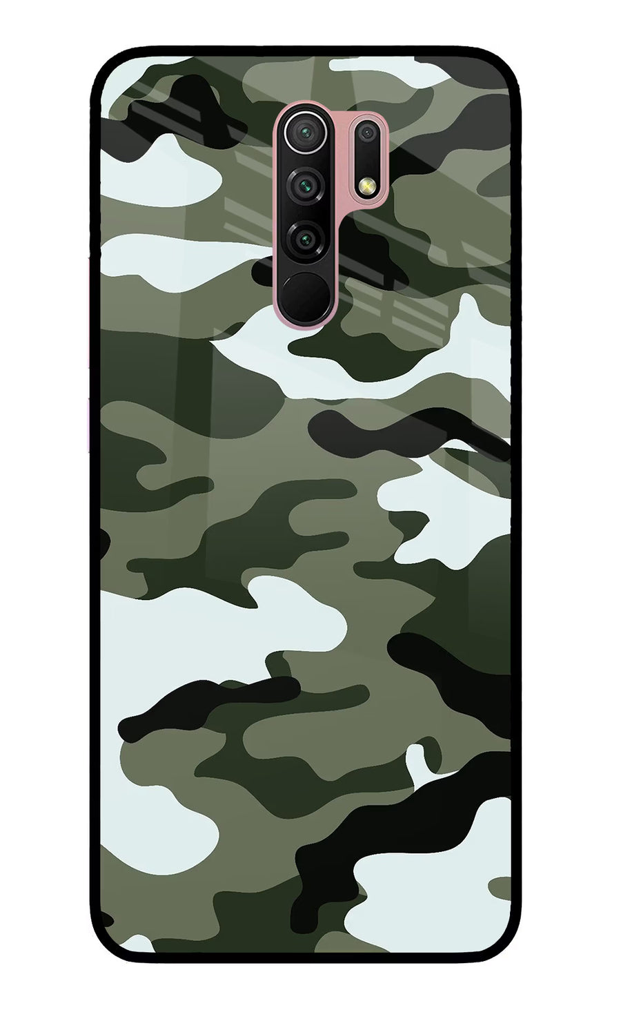 Camouflage Redmi 9 Prime/Poco M2/M2 reloaded Back Cover, Glass case