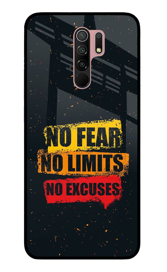 No Fear No Limits No Excuse Redmi 9 Prime/Poco M2/M2 reloaded Glass Case