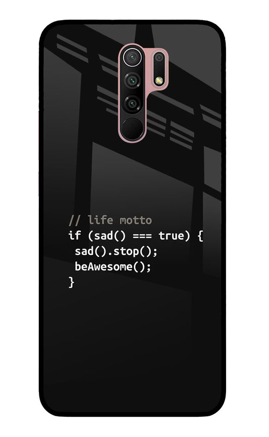 Life Motto Code Redmi 9 Prime/Poco M2/M2 reloaded Glass Case