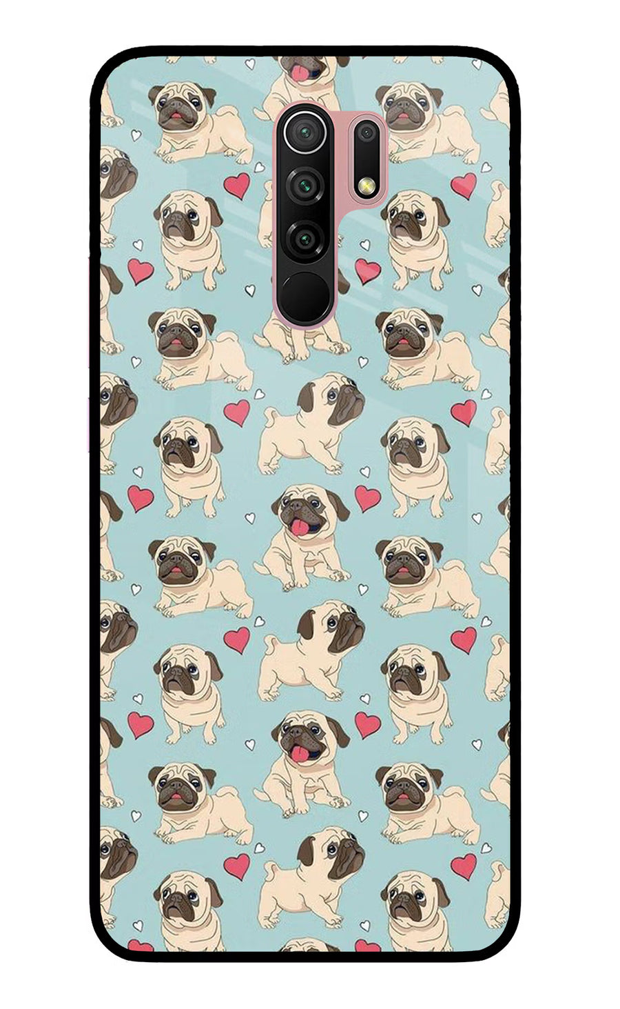 Pug Dog Redmi 9 Prime/Poco M2/M2 reloaded Back Cover, Glass case