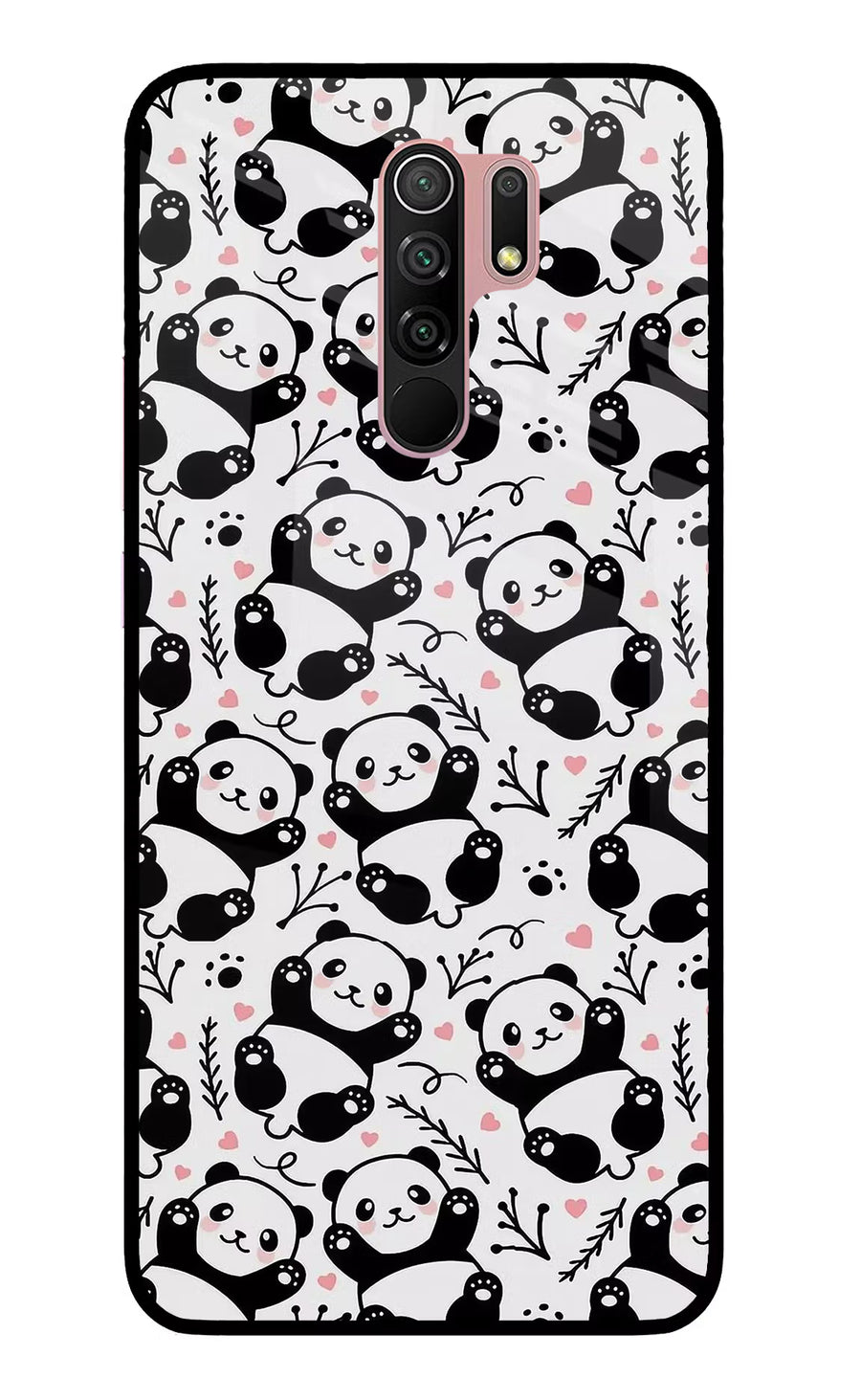 Cute Panda Redmi 9 Prime/Poco M2/M2 reloaded Back Cover, Glass case