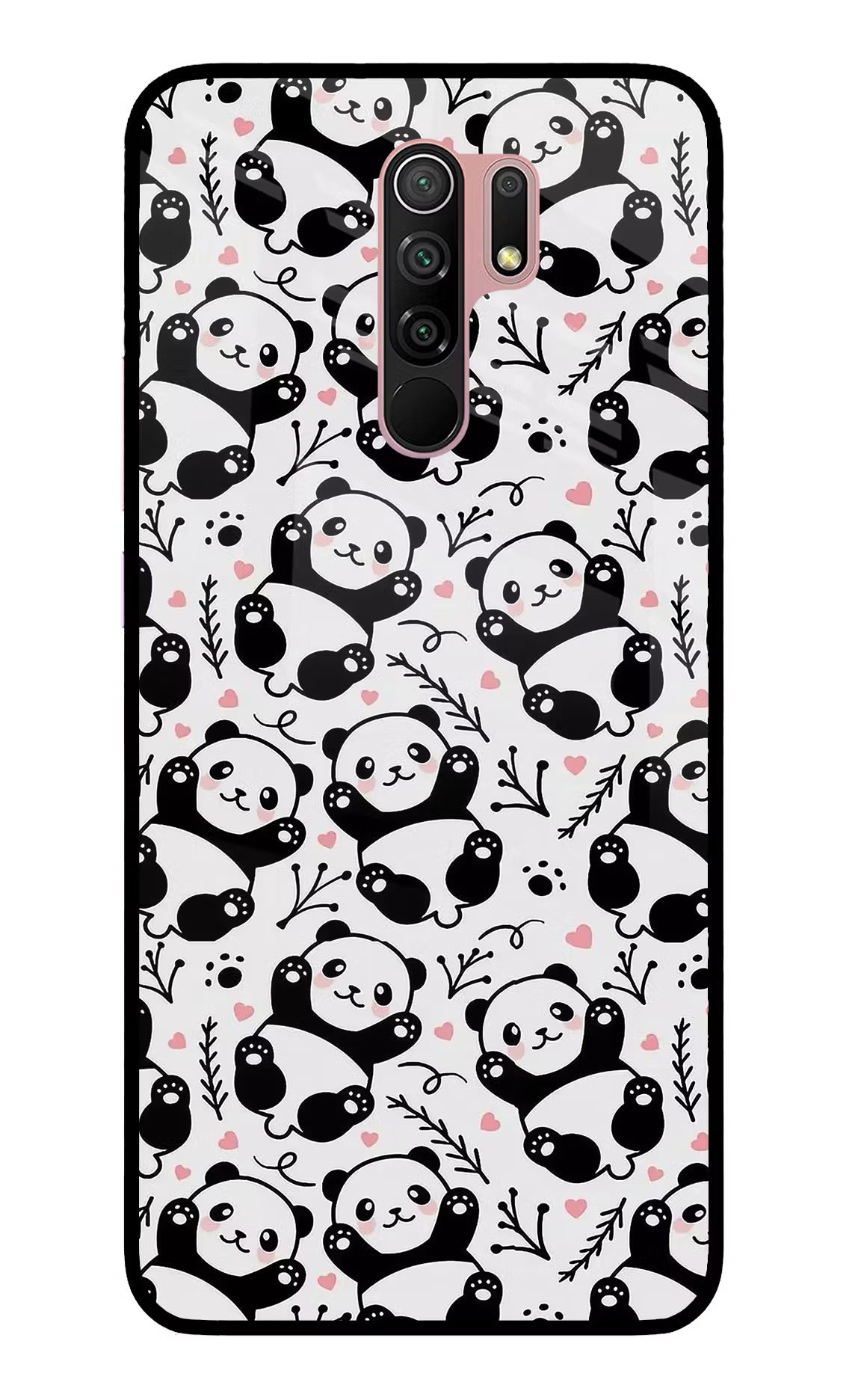 Cute Panda Redmi 9 Prime/Poco M2/M2 reloaded Glass Case