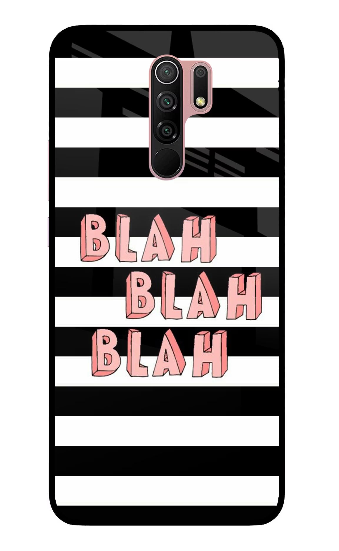 Blah Blah Blah Redmi 9 Prime/Poco M2/M2 reloaded Glass Case Back Cover by Casekaro