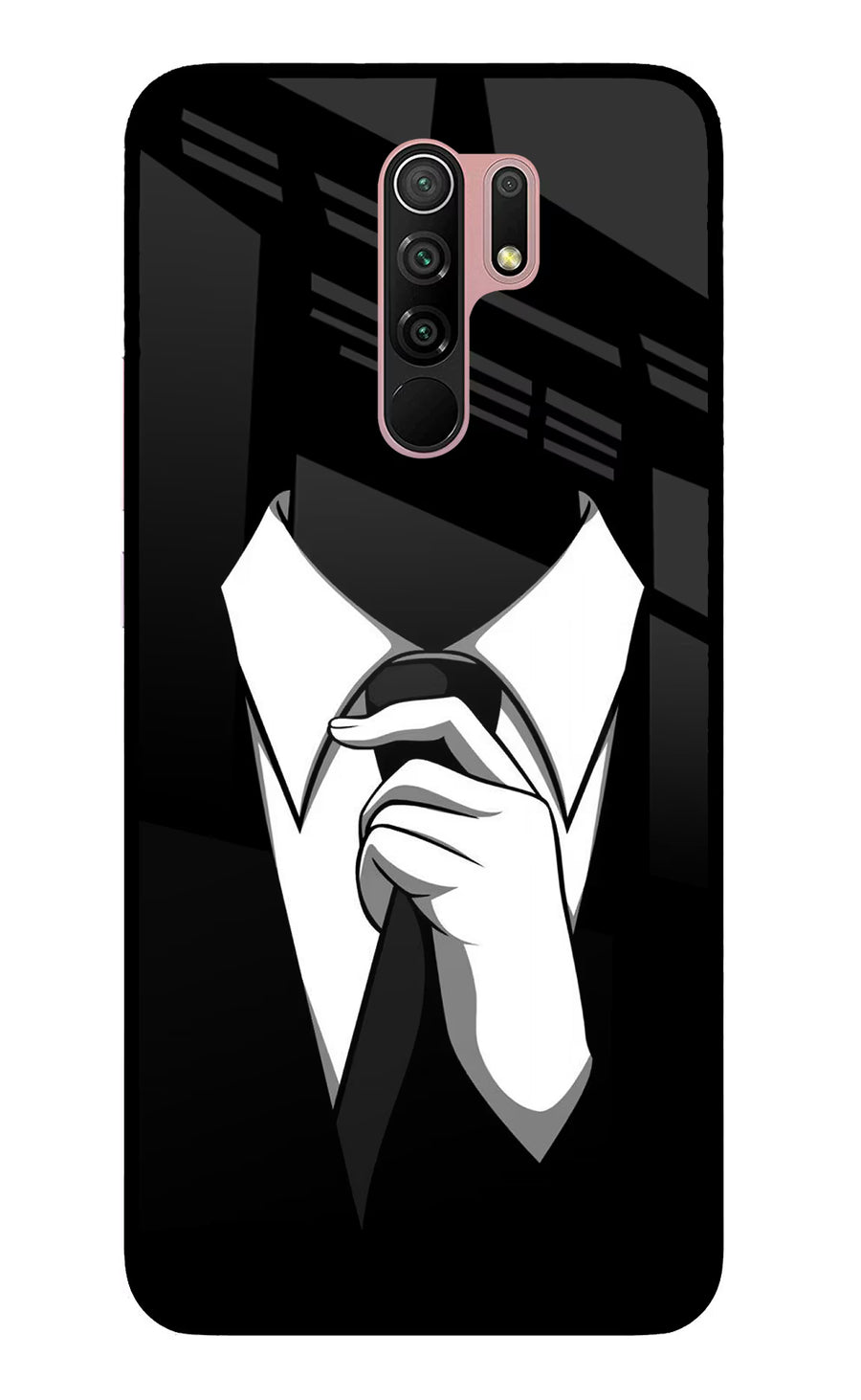 Black Tie Redmi 9 Prime/Poco M2/M2 reloaded Back Cover, Glass case