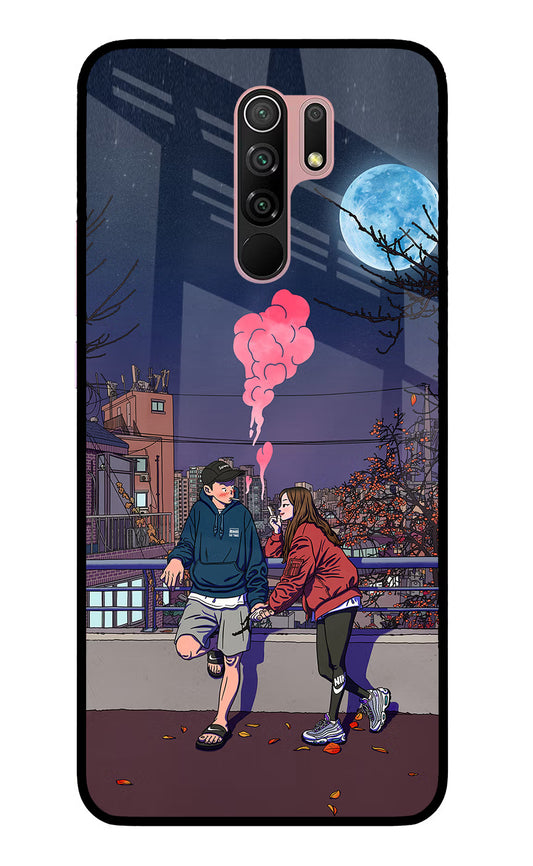 Chilling Couple Redmi 9 Prime/Poco M2/M2 reloaded Glass Case