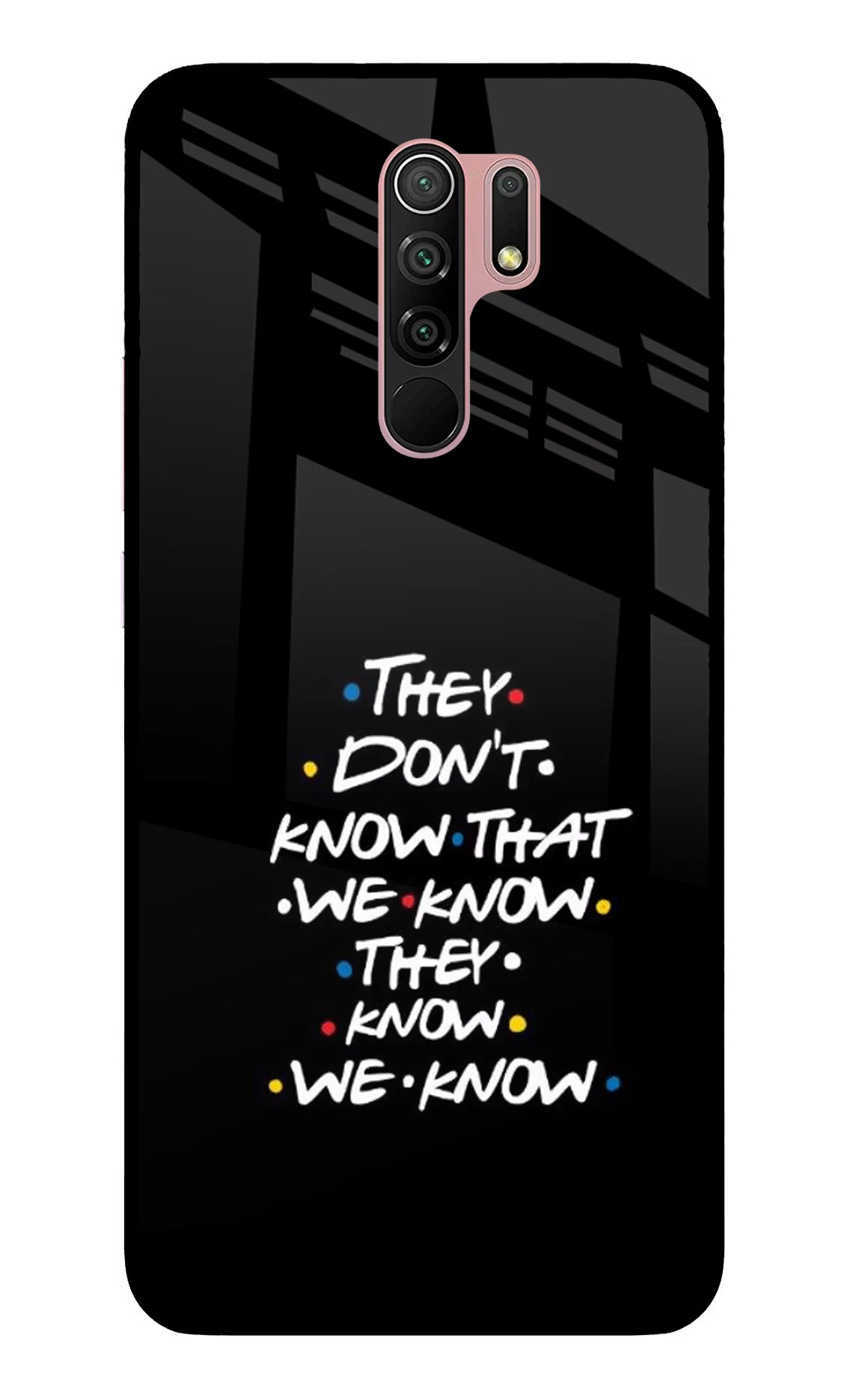 FRIENDS Dialogue Redmi 9 Prime/Poco M2/M2 reloaded Glass Case