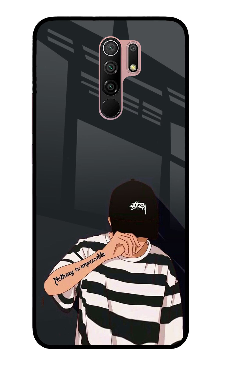 Aesthetic Boy Redmi 9 Prime/Poco M2/M2 reloaded Back Cover, Glass case