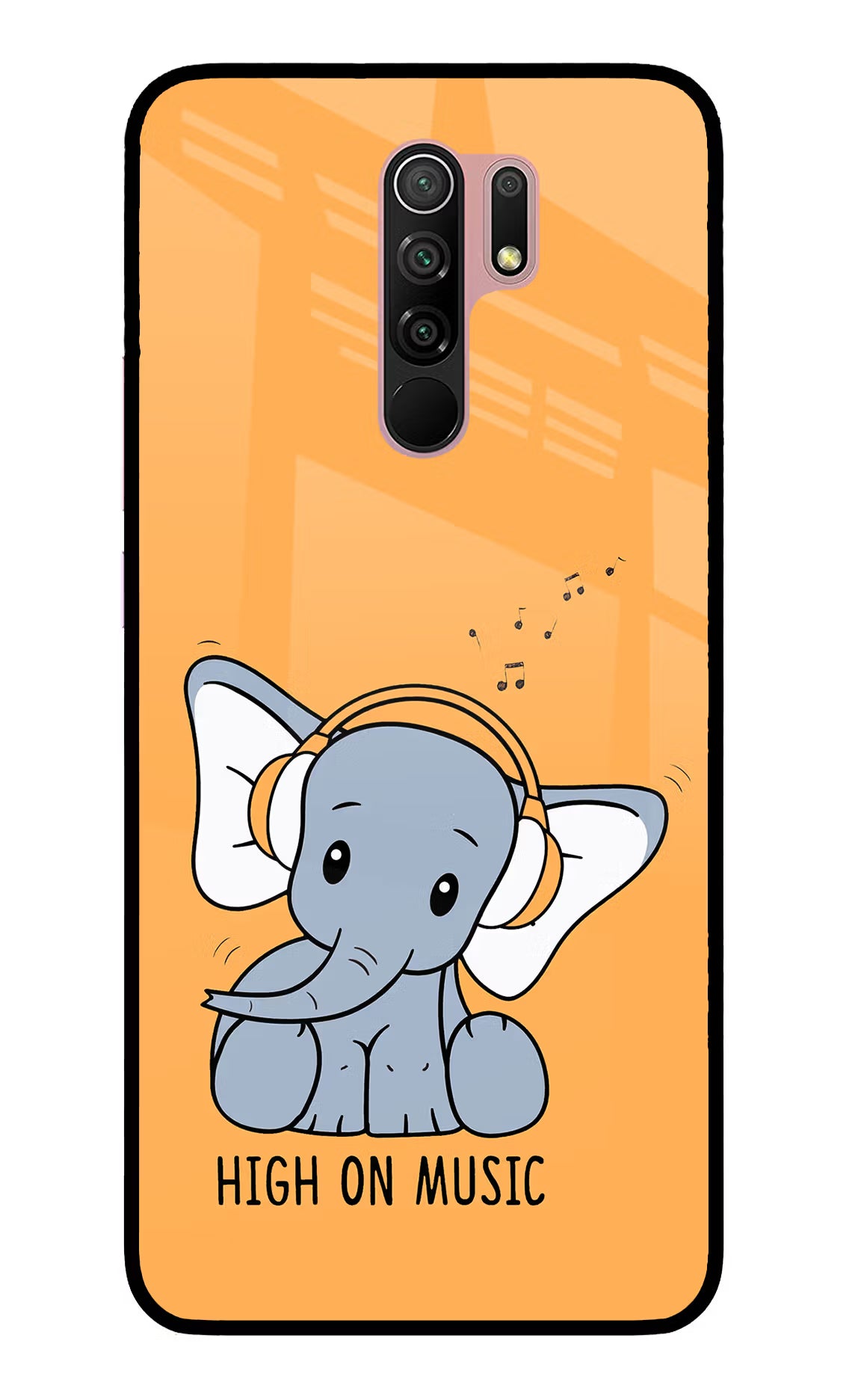 High On Music Redmi 9 Prime/Poco M2/M2 reloaded Glass Case Back Cover by Casekaro