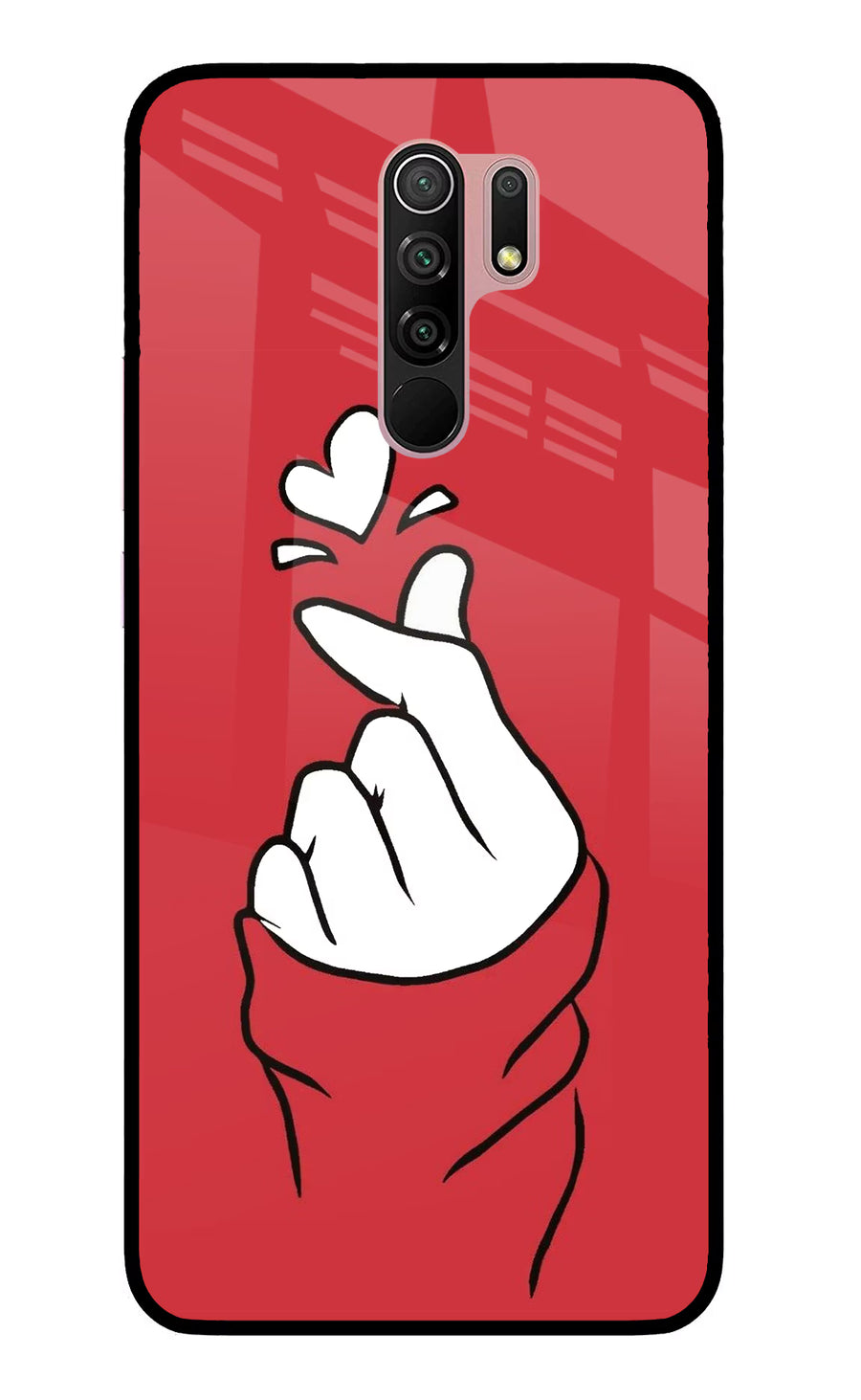 Korean Love Sign Redmi 9 Prime/Poco M2/M2 reloaded Back Cover, Glass case